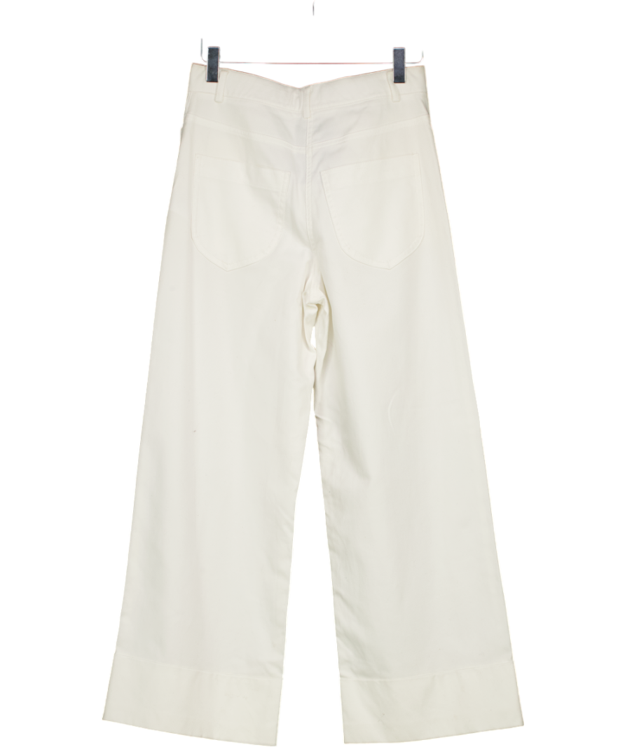 REISS White Myrtle Twill Culotte Trousers UK 4