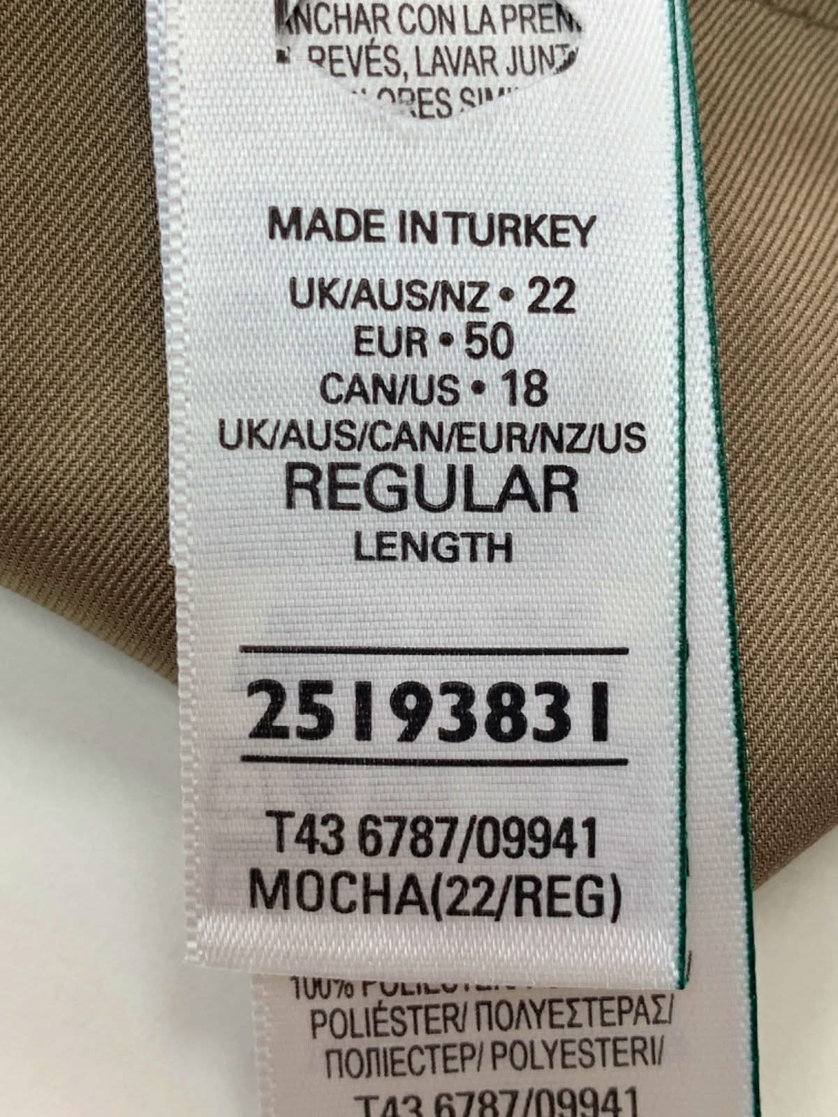 M&S Collection Taupe satin Smocked Detail Blouse Size 22