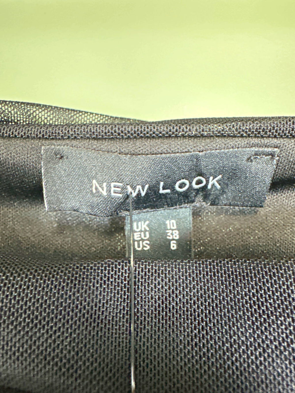 New Look Black Mollie Mesh Top UK 10