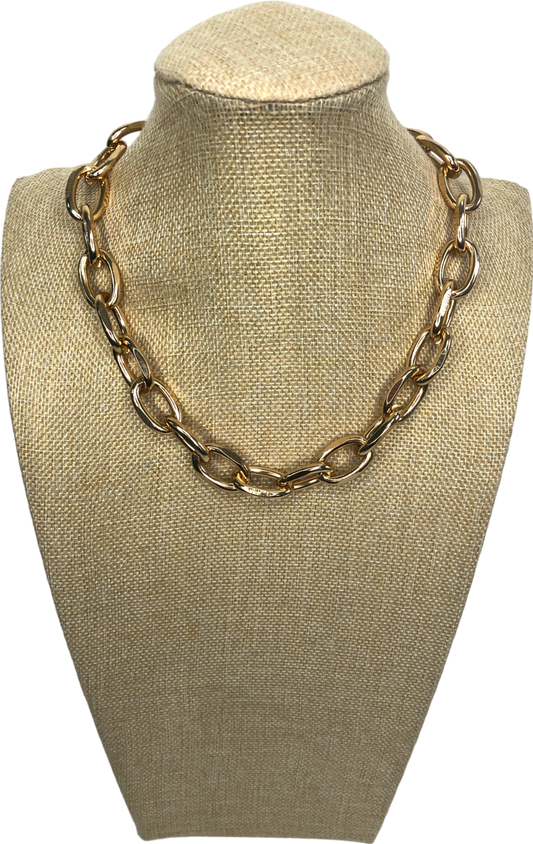 Metallic Chunky Gold Chain Necklace