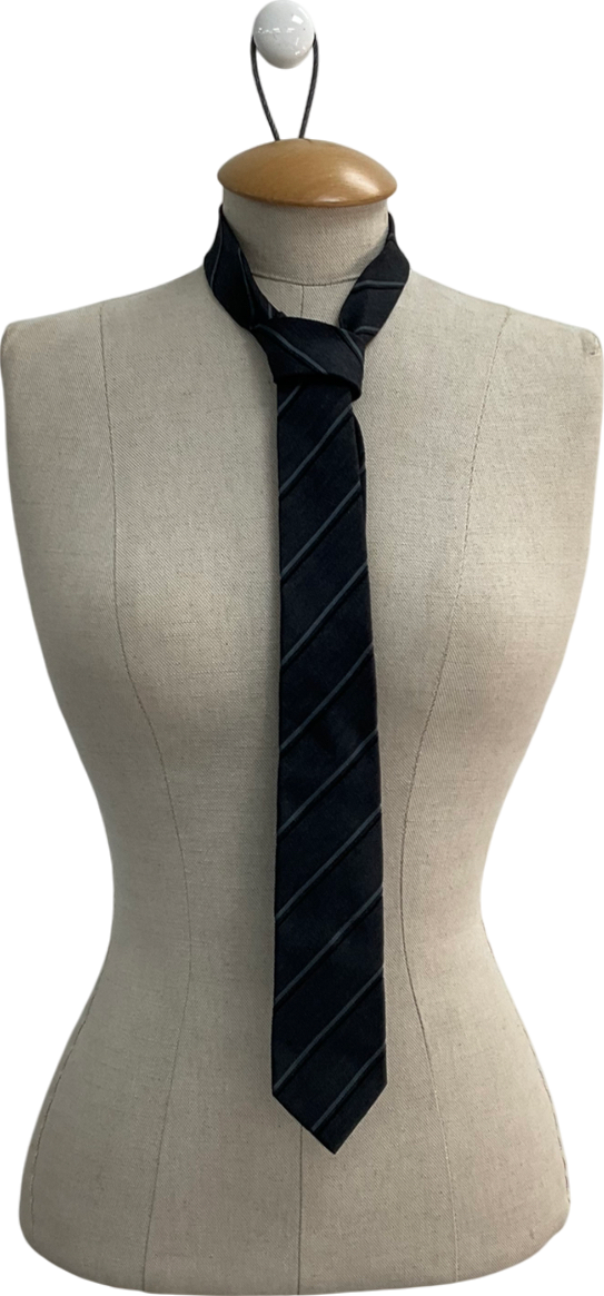 Burberry Grey Silk Wool Blend Tie One Size