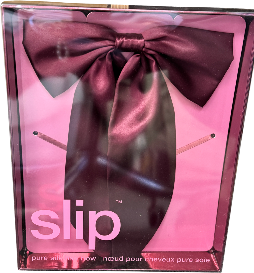 SLIP Red Large Crimson 100% Silk Hair Bow One Size