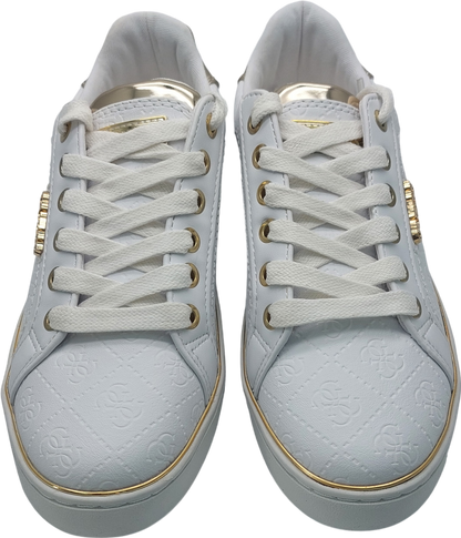 Guess White Buckie Debossed 4g Logo Sneaker UK 4 EU 37 👠