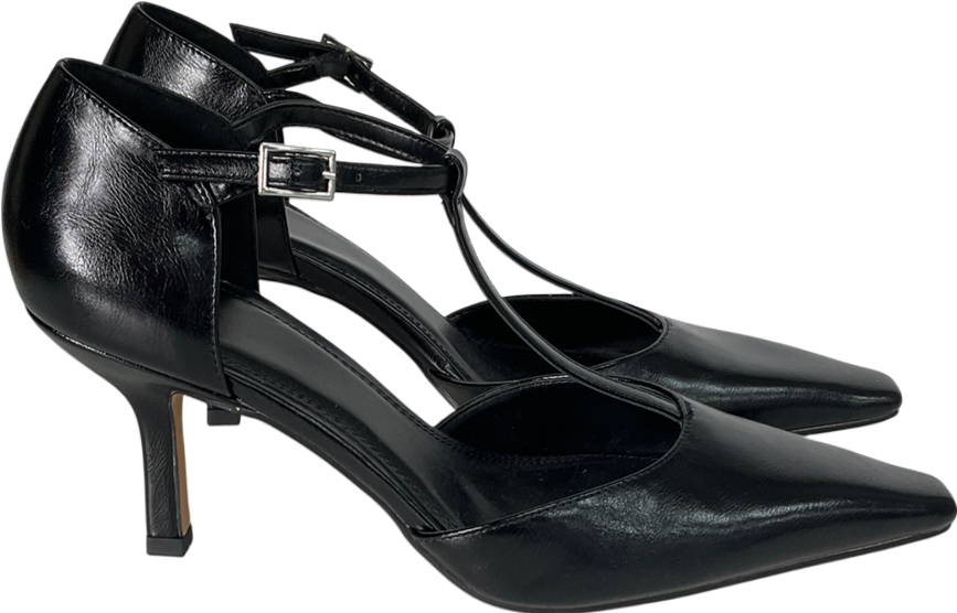 NA-KD Black T-bar Pumps UK 7 EU 40 👠