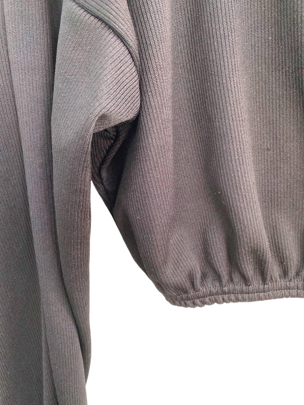 PrettyLittleThing Black Half-Zip Cropped Jumper UK 8