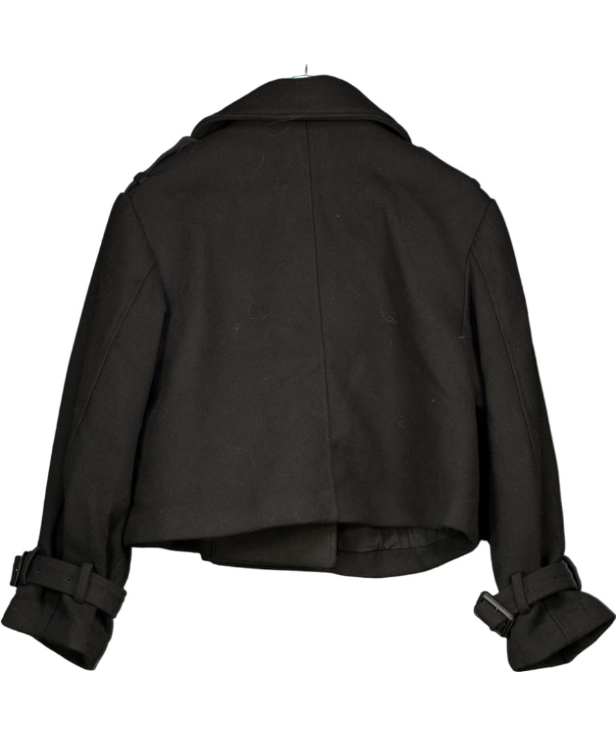 H&M Black Double Breasted Jacket UK M