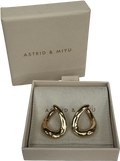 Astrid & Miyu Metallic Molten Large Hoops In Gold One Size