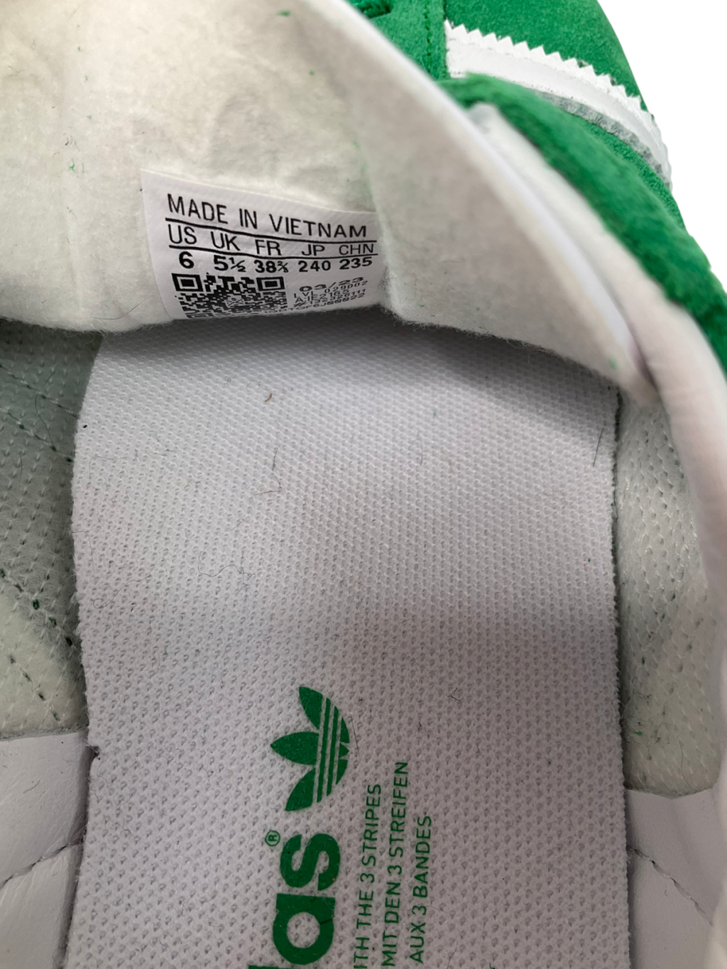 adidas Gazelle Trainers Green White White UK 5.5 EU 38.5 👠