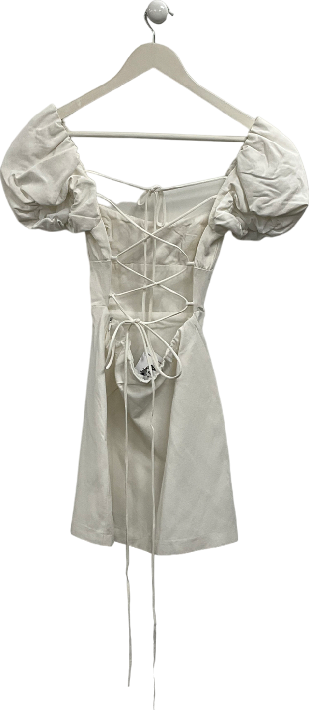 ZARA White Open Back Mini Dress UK XS