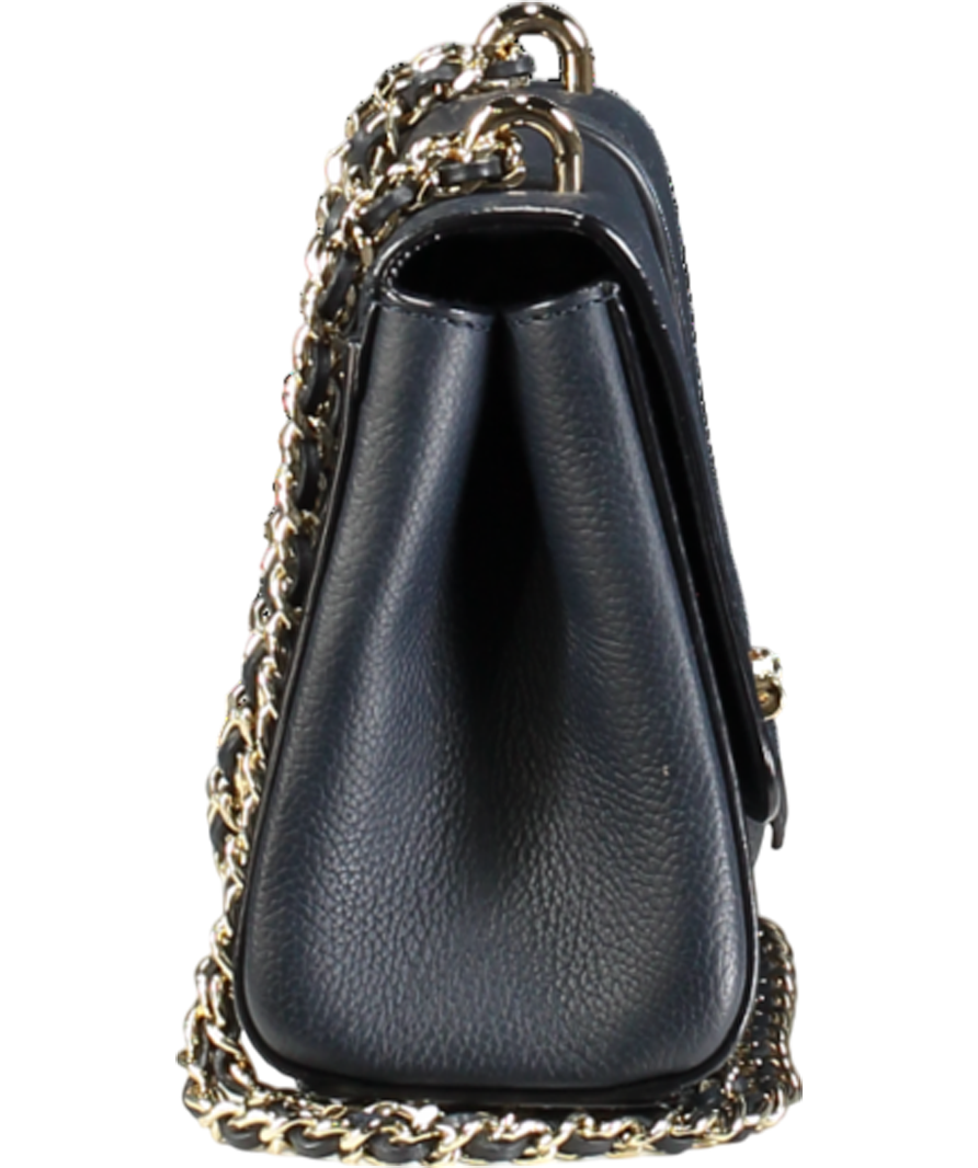 Aspinal Of London Navy Blue Pebbled Leather medium Lottie Bag