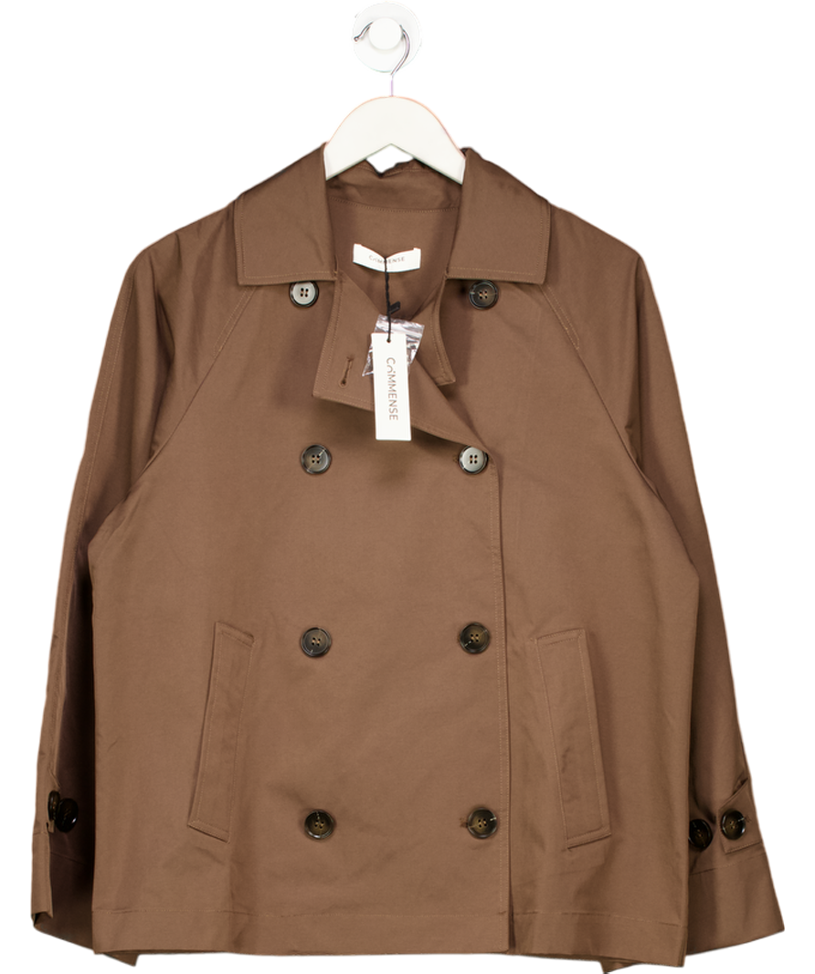 COMMENSE Brown Double-breasted Trench Coat UK S