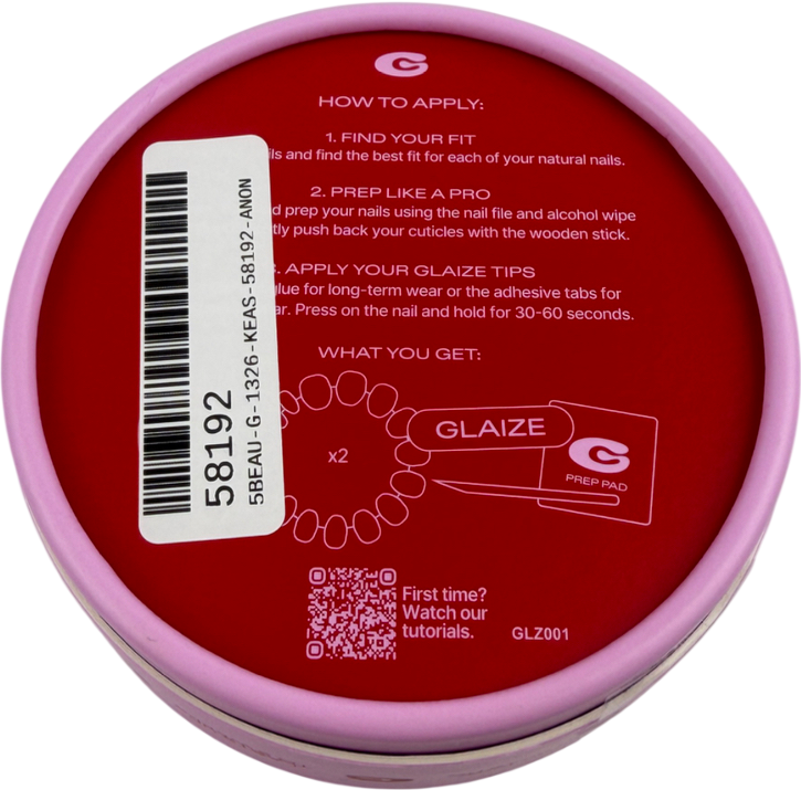 Glaize Stick-on Gel Nails Black French Tips One size