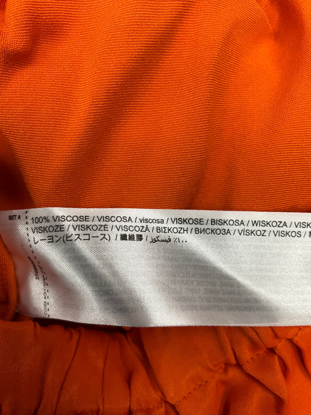 MANGO Orange Satin Deep V Blouse UK M