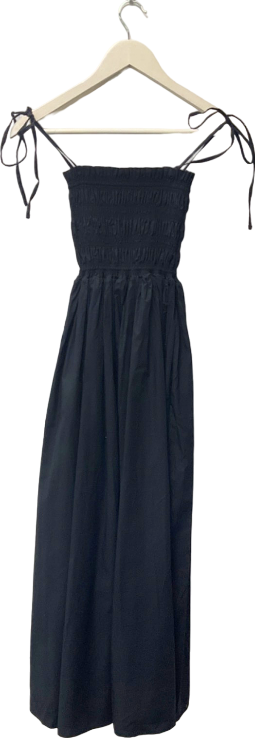 Life of Ease Black Smocked Midi Dress UK S
