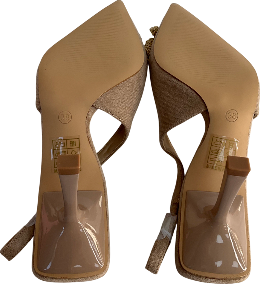 Stephan paris Beige Escarpins Slingback Raphia Taupe UK 5 EU 38 👠