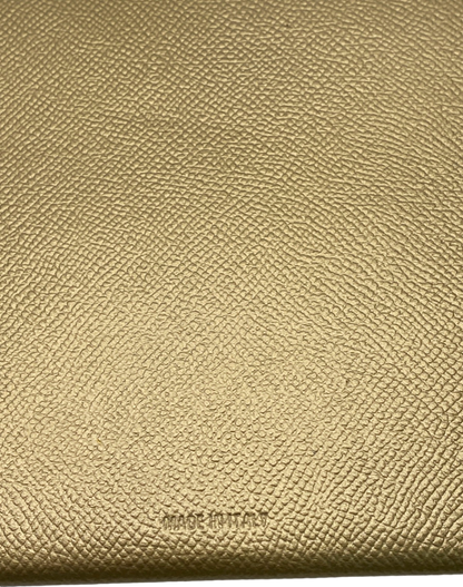 Santoni Gold Leather Envelope Clutch personalised JS