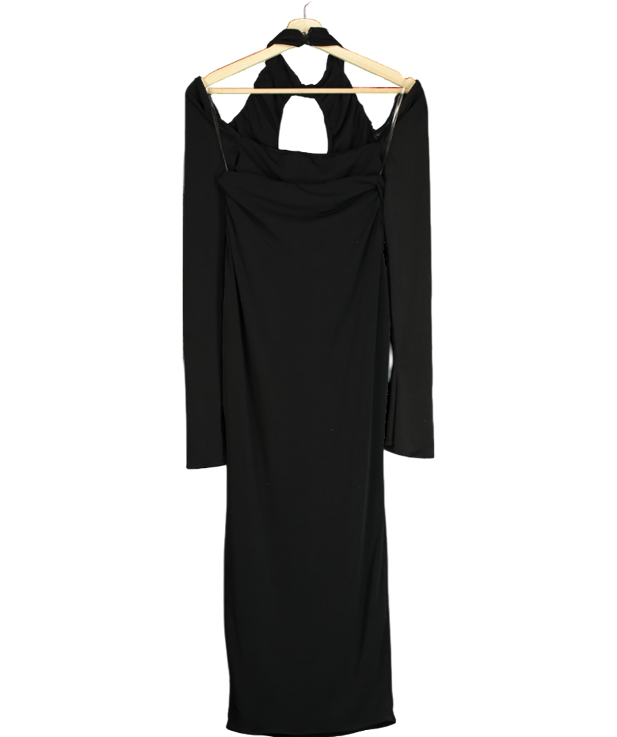 House of CB Black Jersey Cut-out Maxi Dress UK S