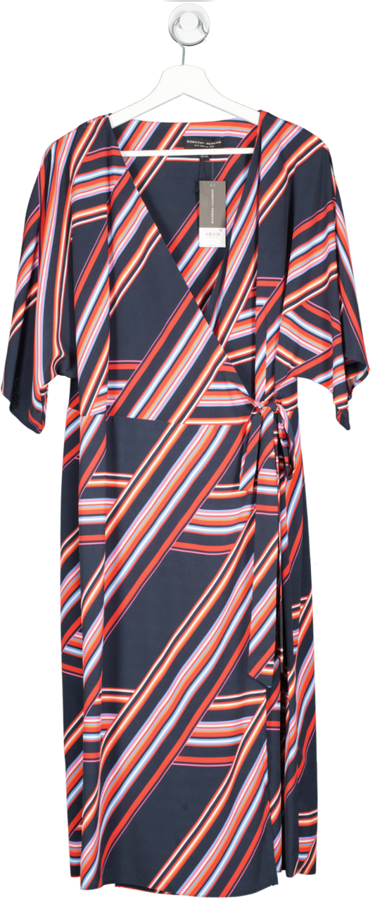 dorothy perkins Multicoloured Striped Wrap Midi Dress BNWT UK 18
