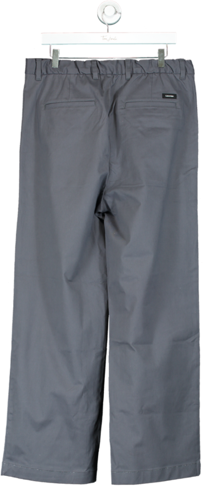 Calvin Klein Grey Relaxed Wide Fit Trousers UK L