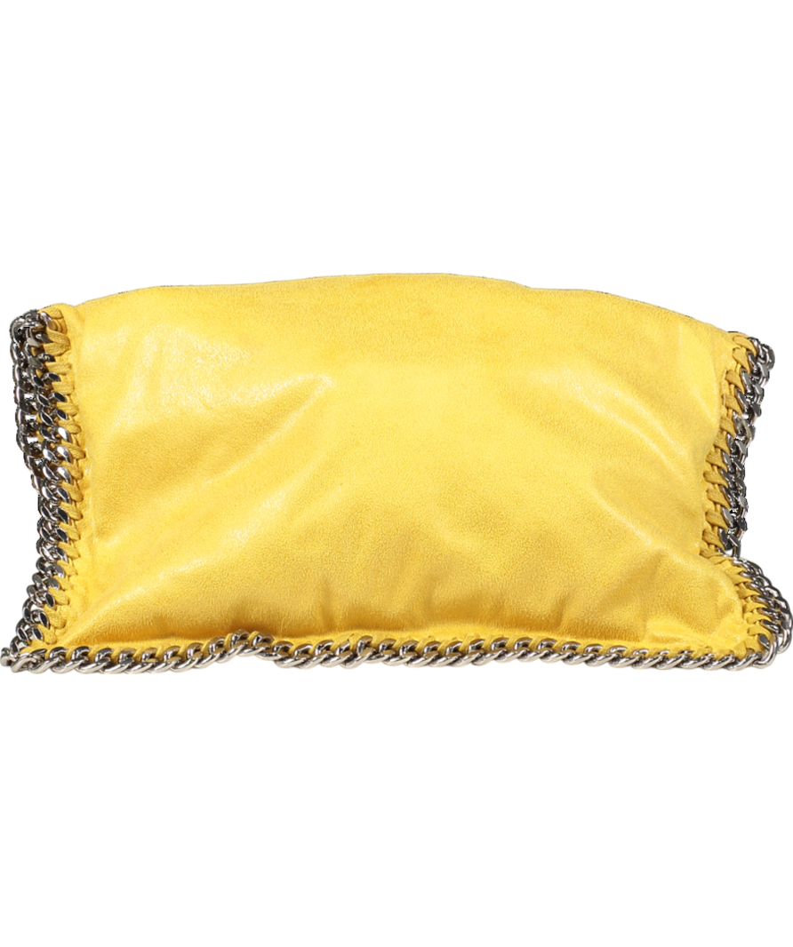 Stella McCartney Yellow Falabella Fold Over Chain Clutch Bag