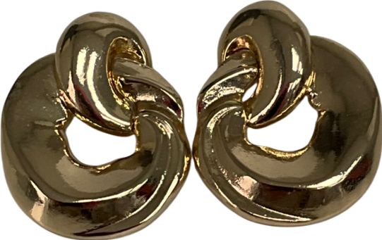 H&M Metallic Sculptural Double Hoop Earrings One Size