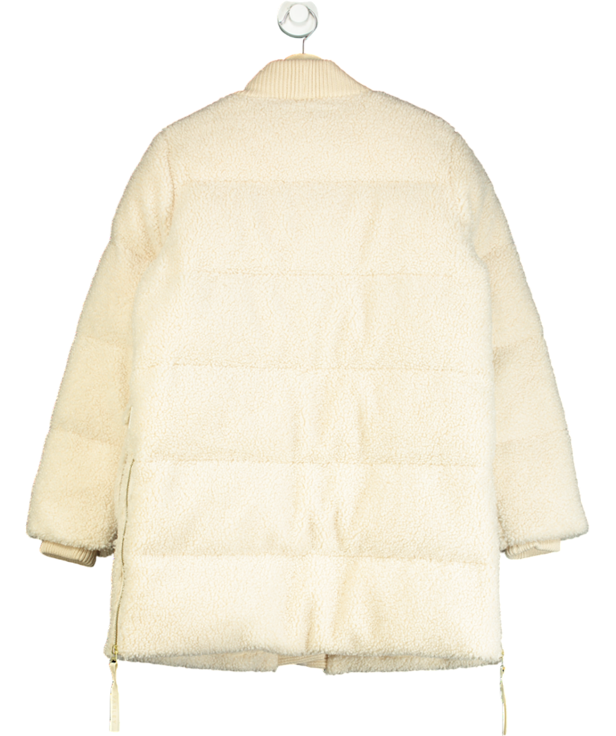 Varley Cream Wynn Sherpa Puffer Coat UK S