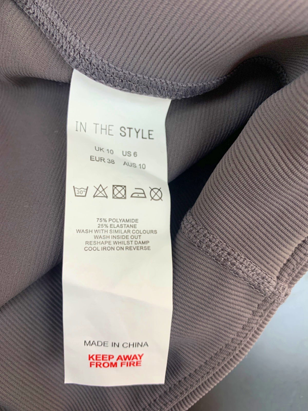 In The Style Grey Flared Leggings UK 10