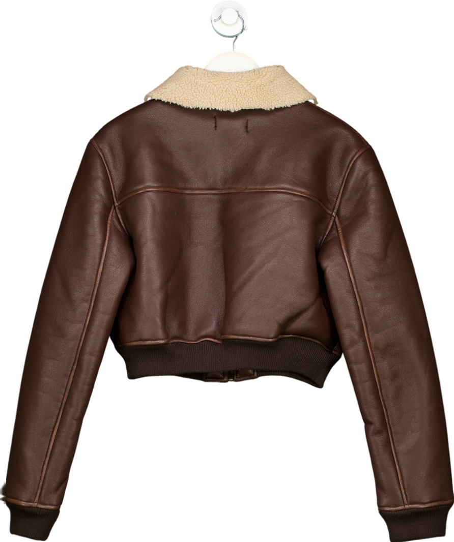 White Fox Brown For The People Bomber Jacket UK M/L