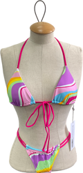 White Fox Multicoloured Golden Hour Bikini Set UK XS