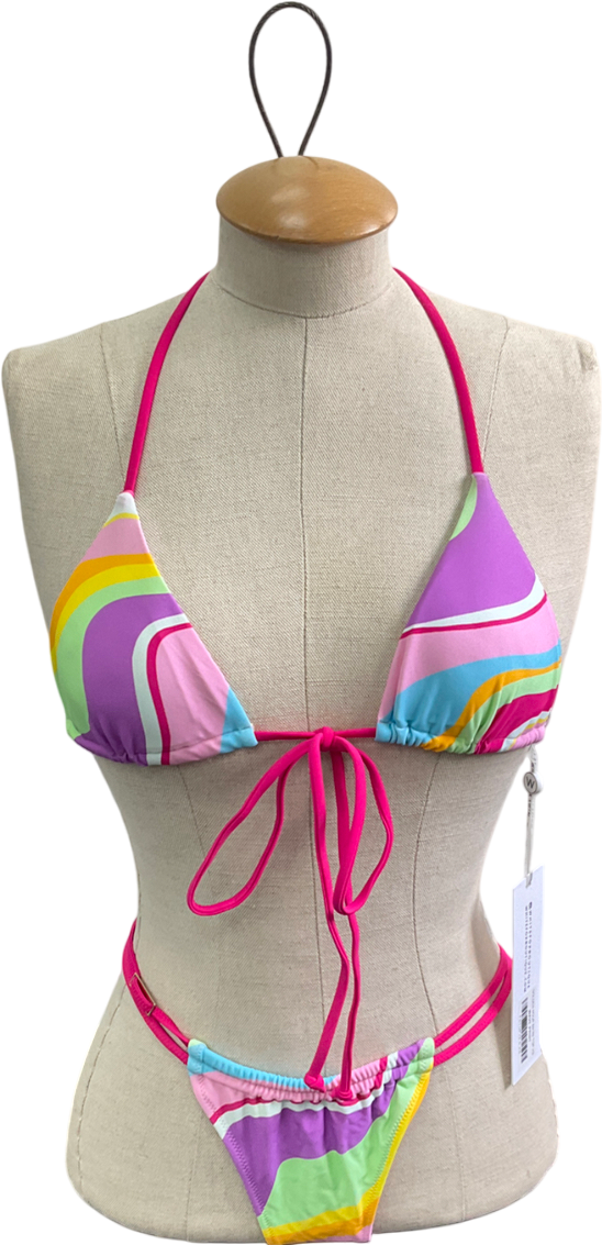 White Fox Multicoloured Golden Hour Bikini Set UK XS