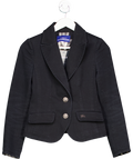 Burberry Black Blue The Label Vintage Cropped Blazer UK 10