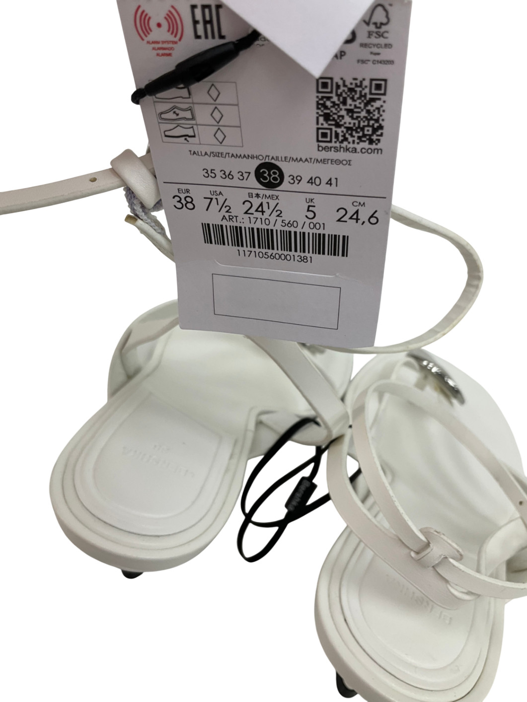 Bershka White Kitten Heel Sandals With Metallic Detail UK 5 EU 38 👠