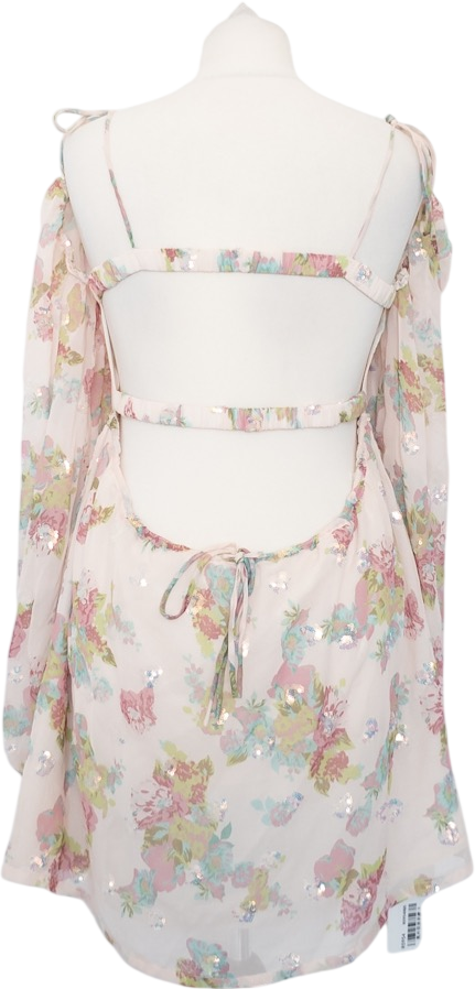 Girls Go Crazy By Jill Pink Floral Embellished Mini Dress UK S