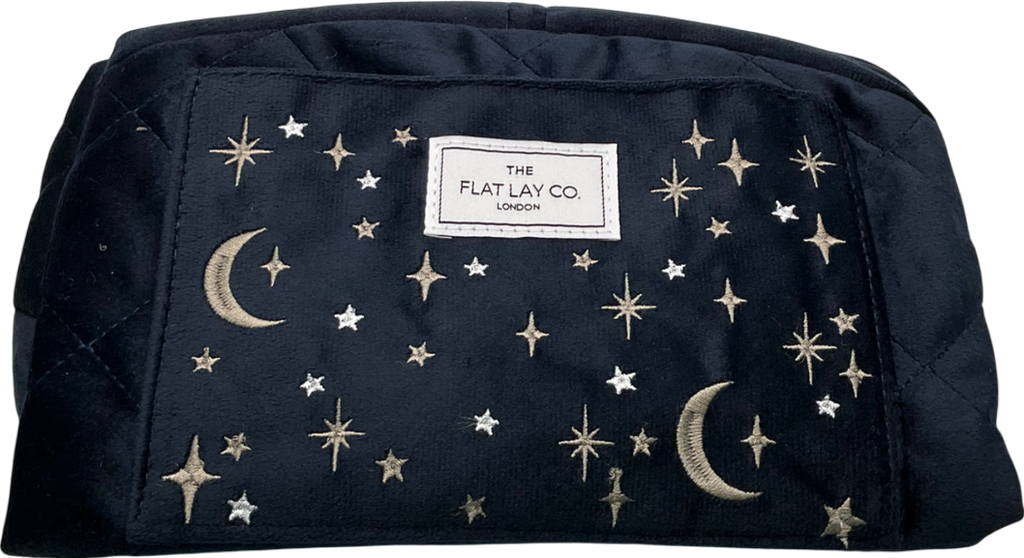 The Flat Lay Co. Makeup Bag - Wash Bag - Navy Blue  Velvet One Size