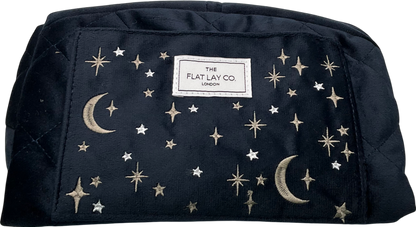 The Flat Lay Co. Makeup Bag - Wash Bag - Navy Blue  Velvet One Size