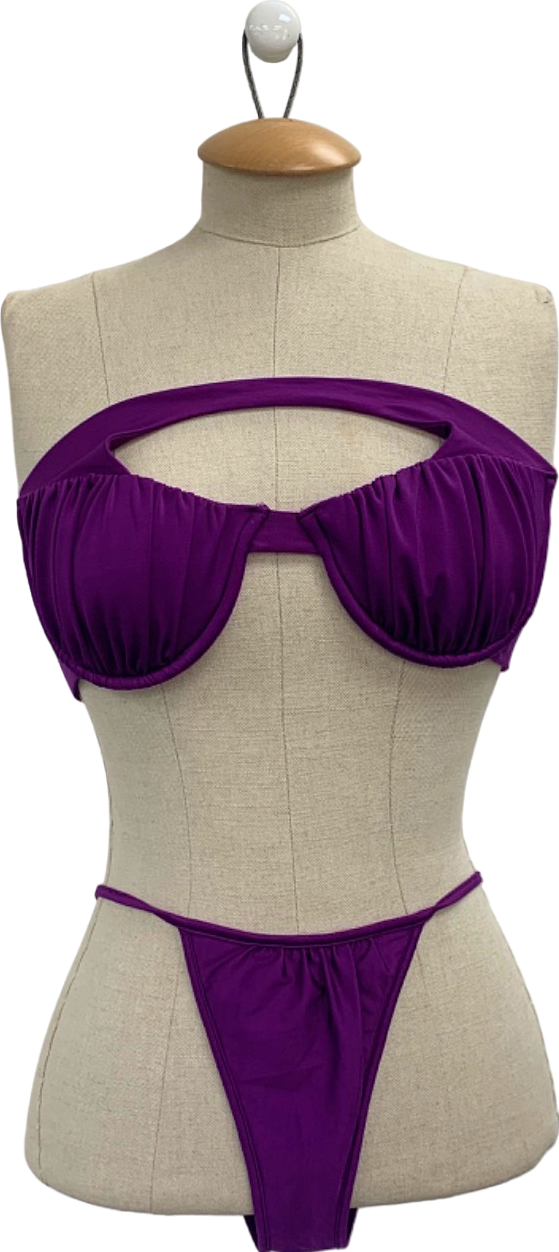 Neena Purple Cut-Out Bikini Set UK L