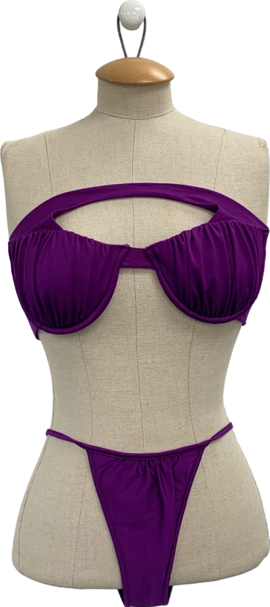 Neena Purple Cut-Out Bikini Set UK L