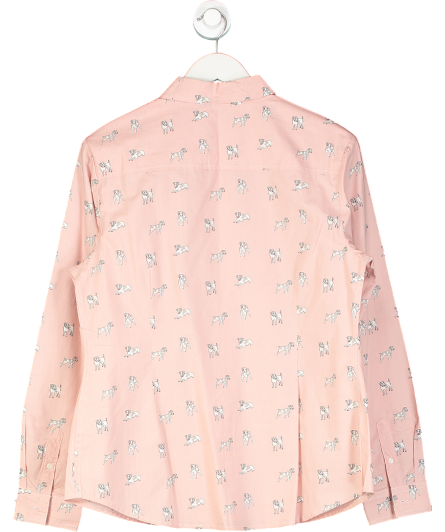 Boden Pink Doggie Print Classic Button Up Shirt UK 16