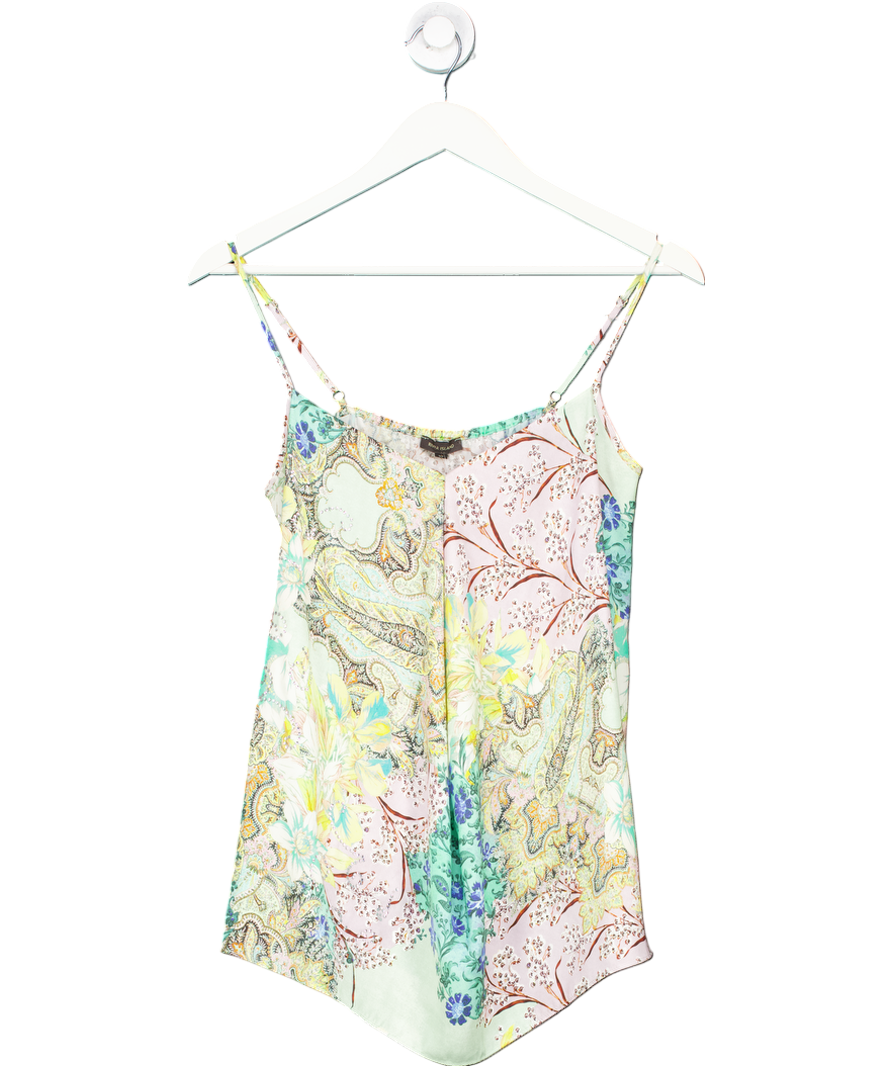 River Island Green Paisley Satin Cami Top UK 10