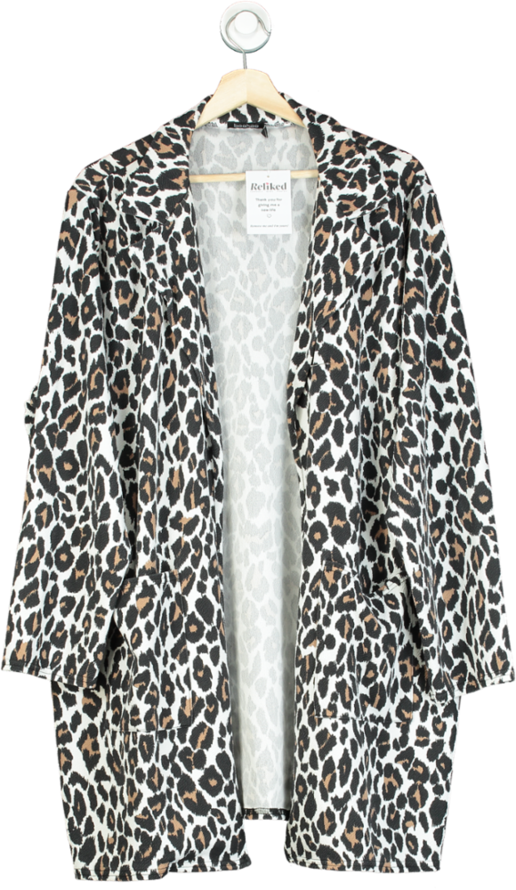 Boohoo Leopard Print Open Front Jacket UK 12