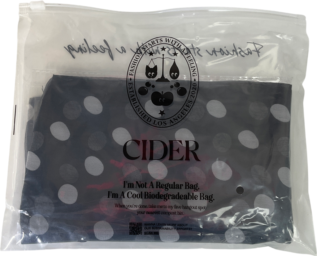 Cider Black Polka Dot Chiffon Scarf UK S