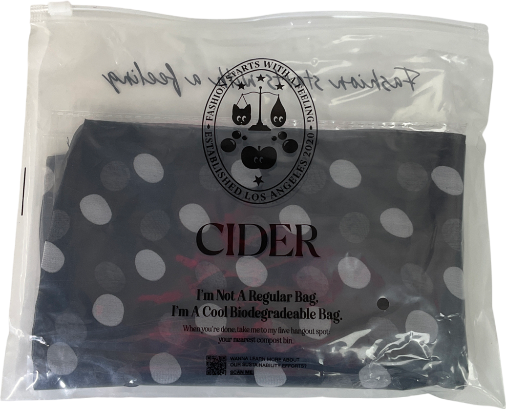 Cider Black Polka Dot Chiffon Scarf UK S
