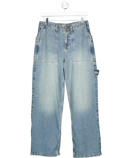 Free People Blue Major Leagues Mid Rise Cuff Cropped Jeans W26