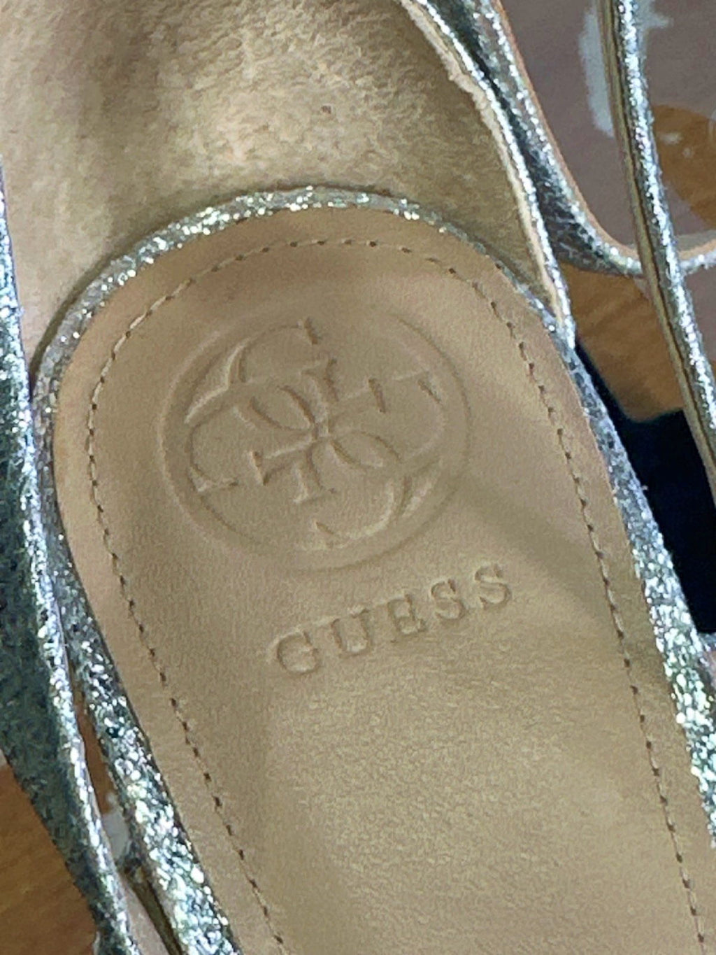 Guess Silver Strappy High-Heel Sandals UK 8 EU 41