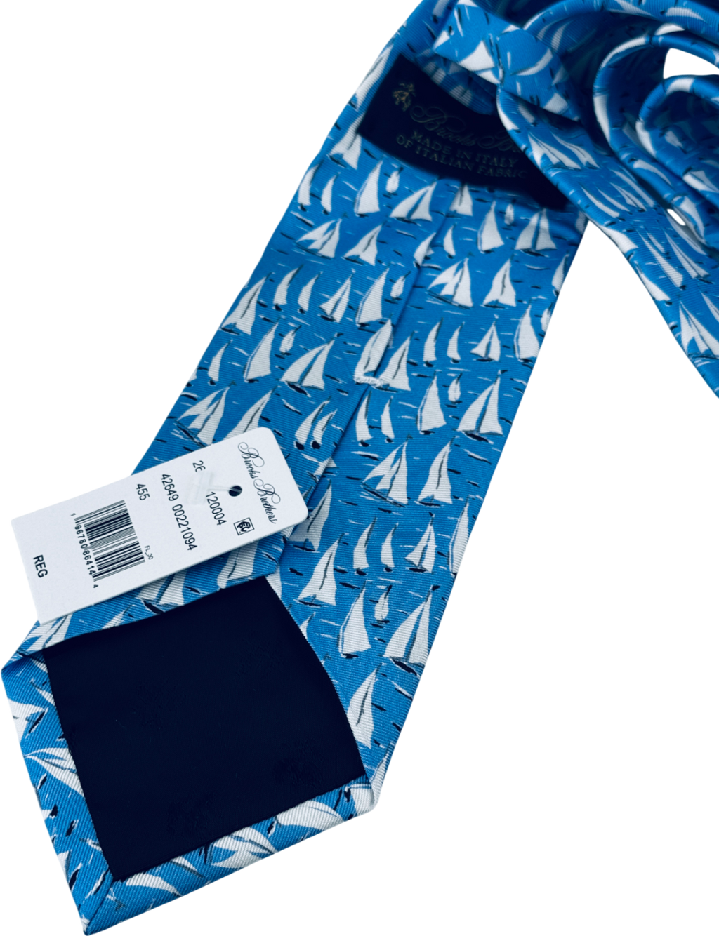 BROOKS BROTHERS Sky Blue Sailing Print Neck Tie One Size