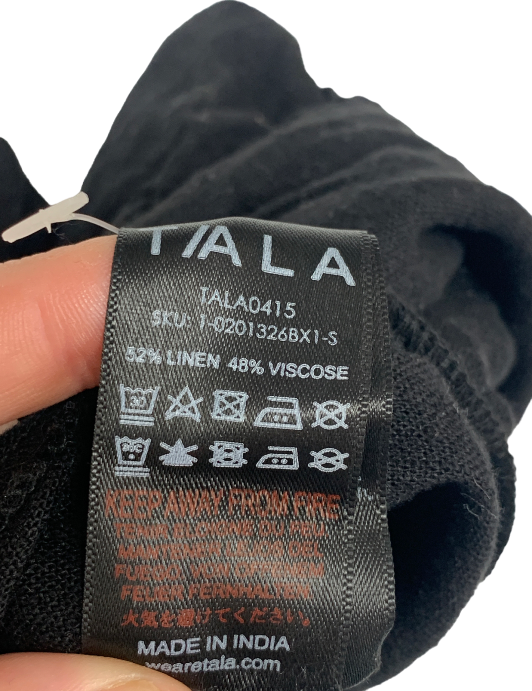 T/ALA Line Black Shorts UK S