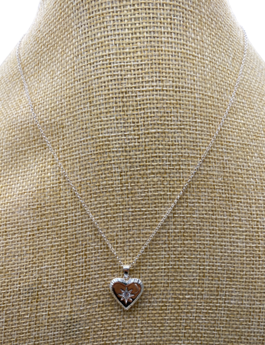 Simply Silver Sterling Metallic Sterling Silver 925 Heart Pendant Necklace One Size