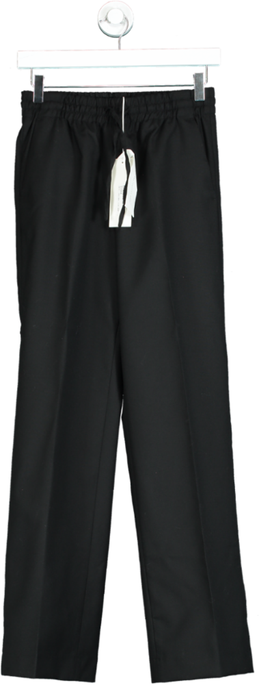 Arket Black High Waist Straight leg Wool Suit Trouser UK 8