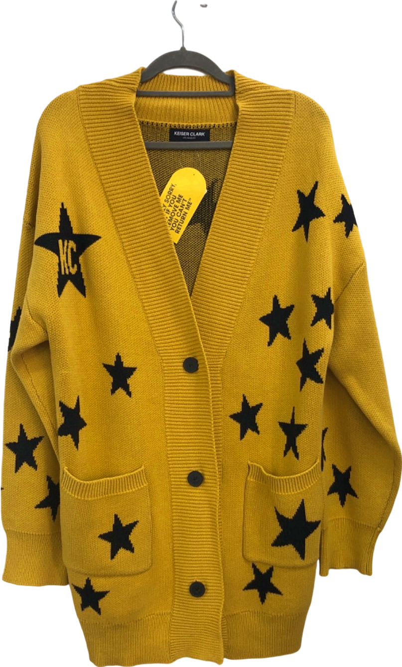 Keiser Clark Yellow Star Pattern Cardigan UK M