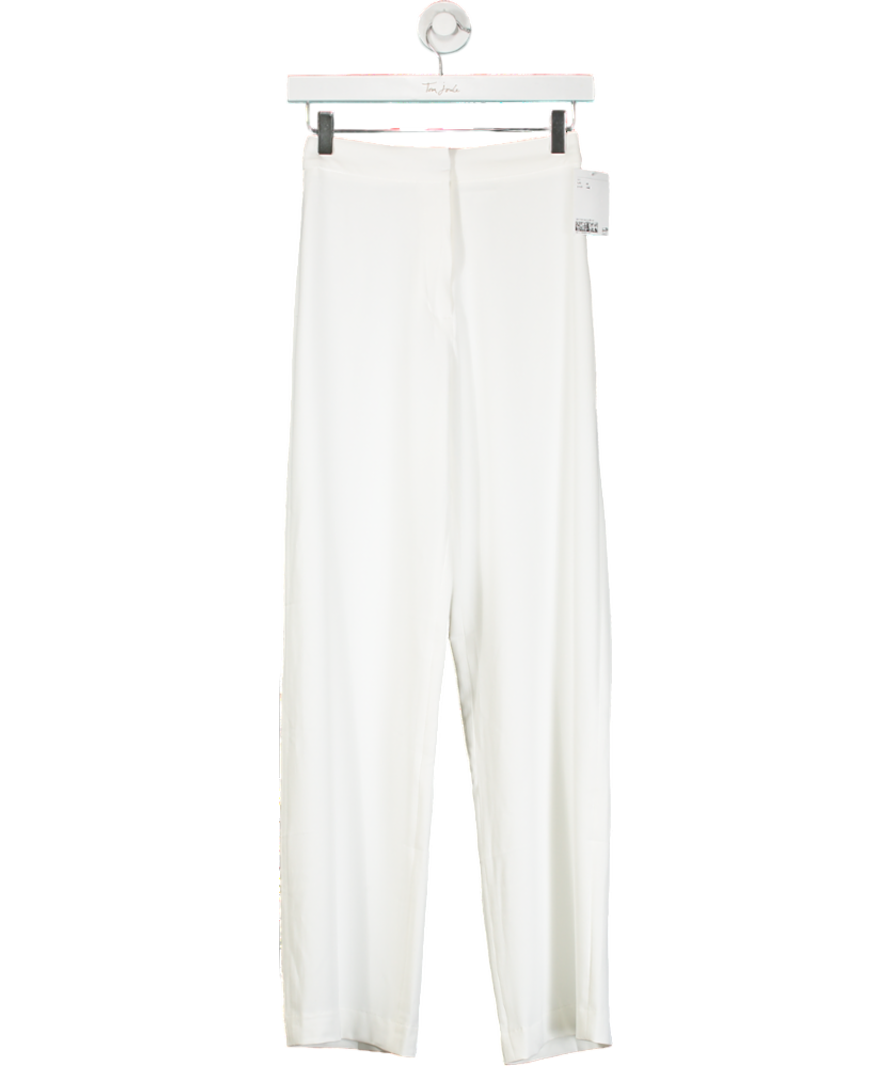 H&M White Straight Leg Trousers UK 4